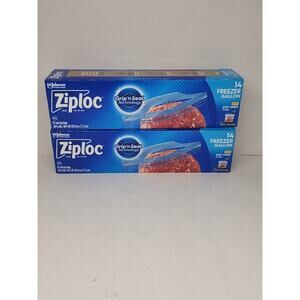 Ziploc Gallon Freezer Bags Food Storage Grip 'N Seal Bags 14 Count 2 Pack